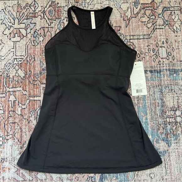Lucy Active NWT Strong is Beautiful Black Bra Tank Mesh Racerback Top Size Large - Picture 6 of 11